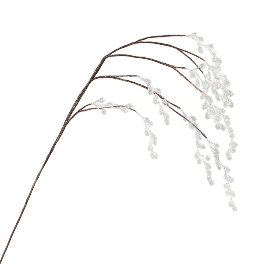 SPRAY CRYSTAL DROPLET ICED/CLEAR 23" W/ GLITTER