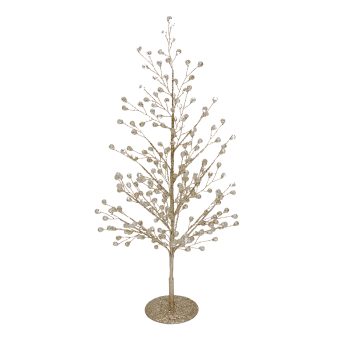 TREE CLUSTER CRYSTAL BEADS 19" GOLD W/ GLITTER