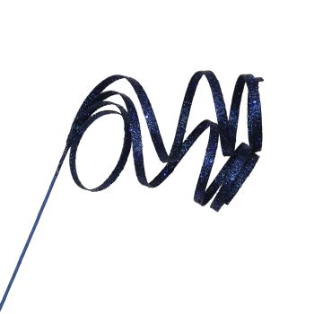 SPRAY CURL HANGING RIBBON NAVY BLUE 33.5" GLITTER