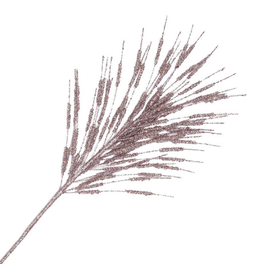 SPRAY FIREWORK FEATHER GRASS ROSE 24" GLITTER
