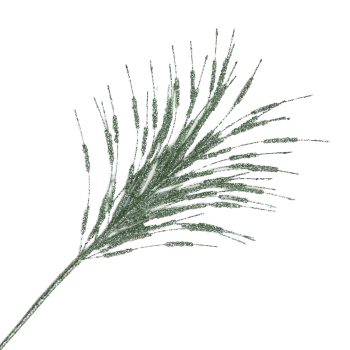 SPRAY FIREWORK FEATHER GRASS SLATE GREEN 24" GLITTER