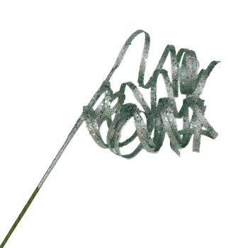 SPRAY HANGING CURL RIBBON SAGE 27.5" GLITTER
