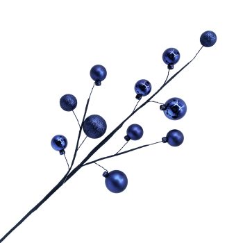 BALL SPRAY 23.5" DARK BLUE W/ GLITTER SHINY MATTE