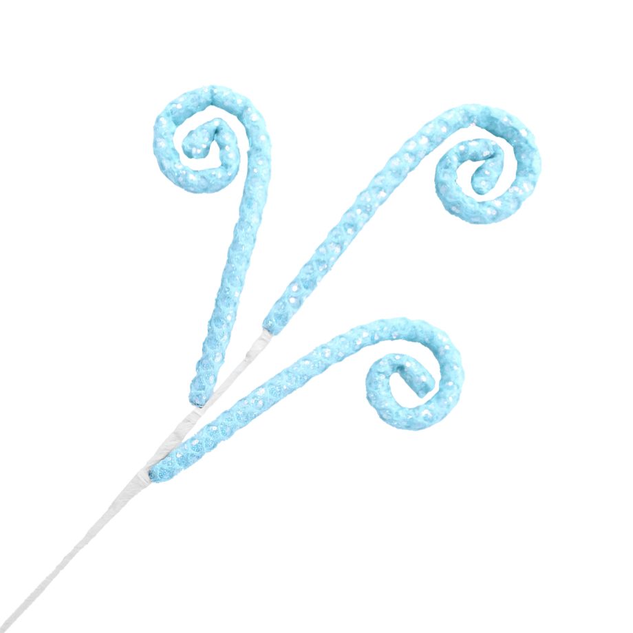 SPRAY CURL MESH 28" MINT W/ SEQUINS