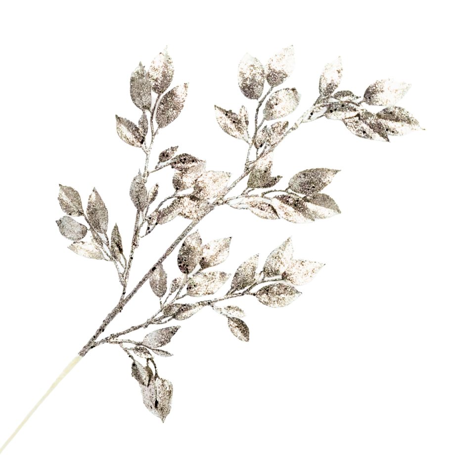 SPRAY LEAF 29" CHAMPAGNE W/ GLITTER