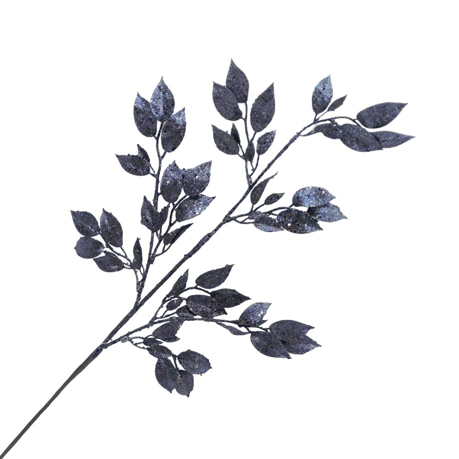 SPRAY LEAF 29" TEAL BLUE W/ GLITTER