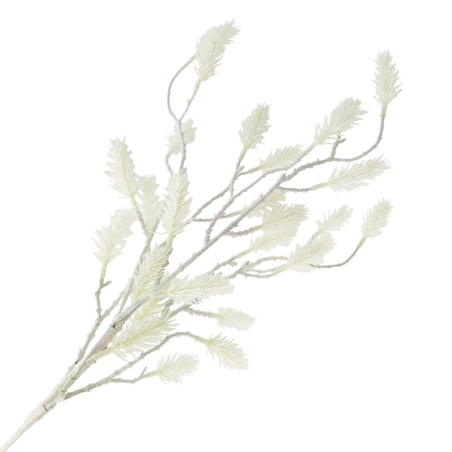 SPRAY NEEDLE PINE WHITE 26.5" GLITTER