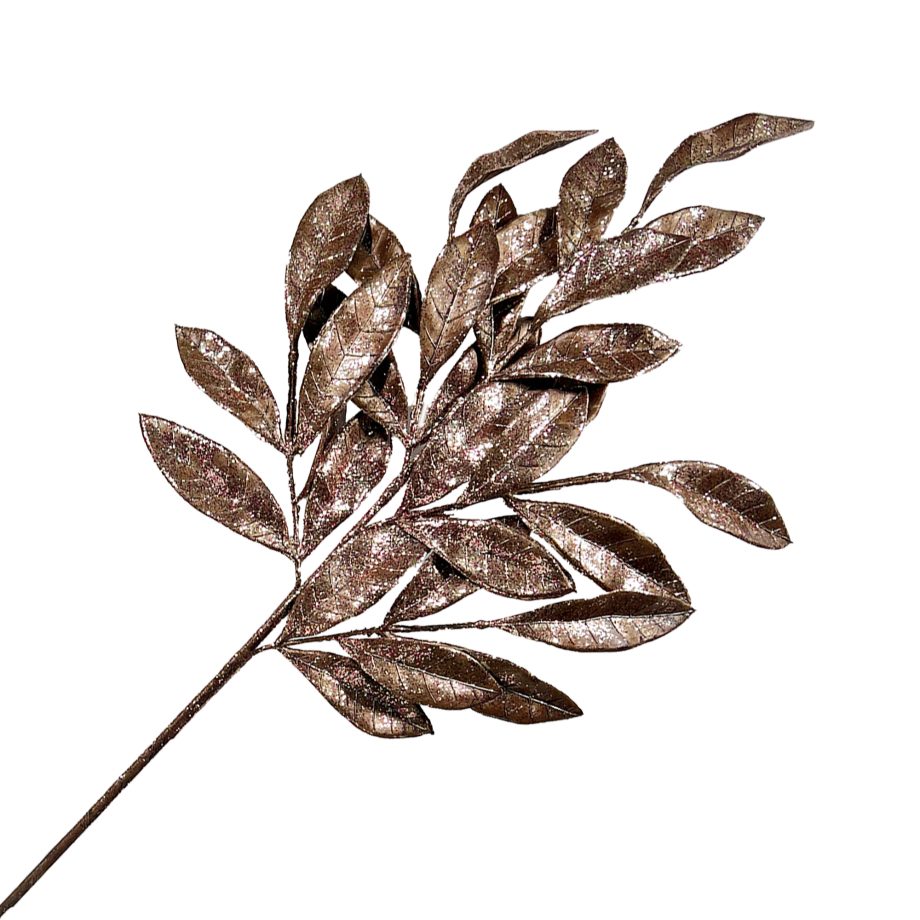 SPRAY LEAF BROWN/PLATINUM 28.5" GLITTER
