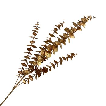 SPRAY EUCALYPTUS GOLD 34" GLITTER