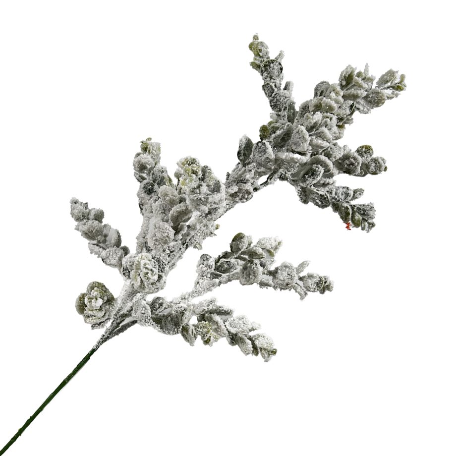 SPRAY EUCALYPTUS NATURAL 30" FLOCKED