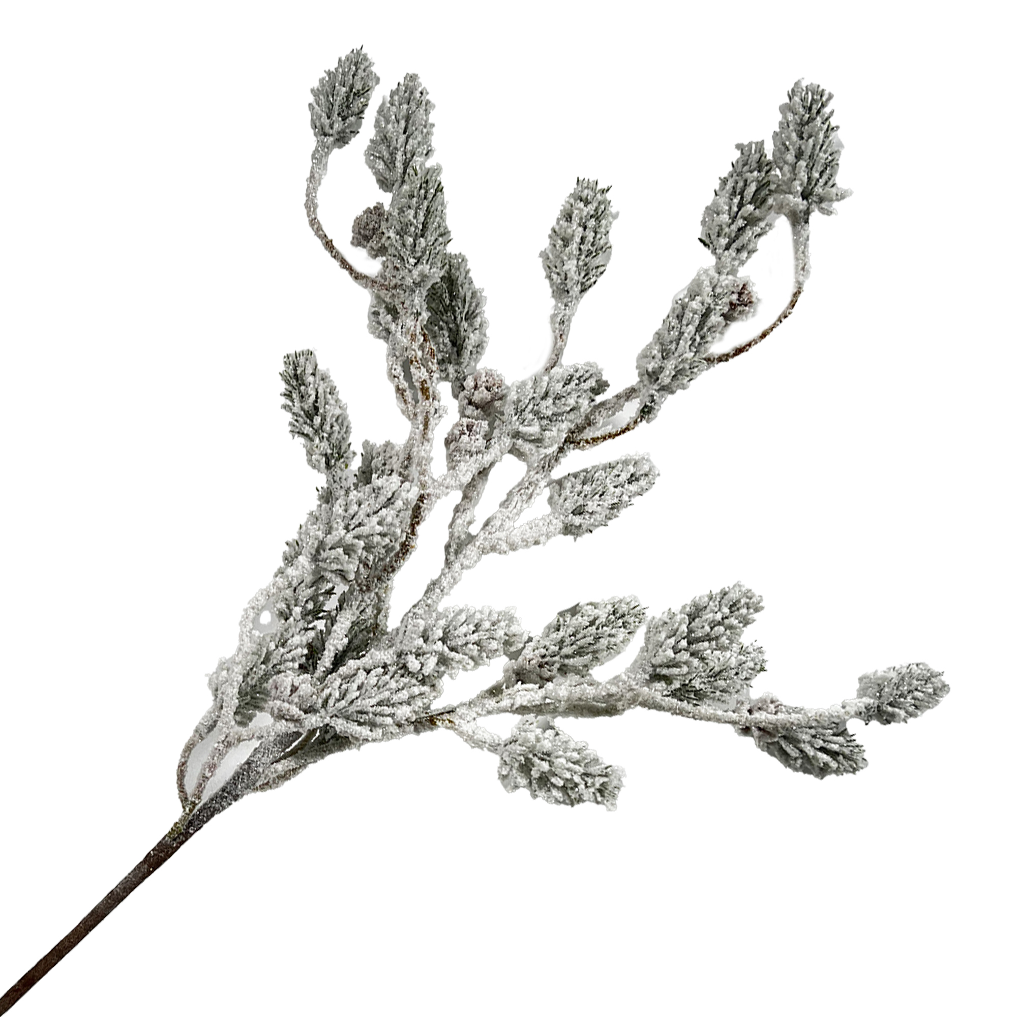 SPRAY NEEDLE PINE NATURAL 27" FLOCKED