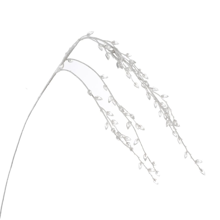 SPRAY HANGING TEARDROP BEADS CLEAR 32'' FROSTED & GLITTER