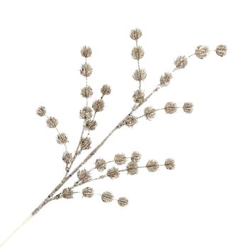 SPRAY THISTLE BUDS 28" CHAMPAGNE W/ GLITTER