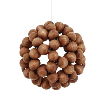 BALL BROWN 4" WOODEN BEADS