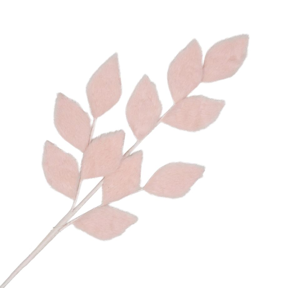 SPRAY MAGNOLIA LEAF PINK 25" FAUX-FUR