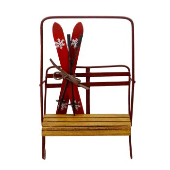 WOODEN CABLE LIFT METAL BRASS  8" W/ SKI