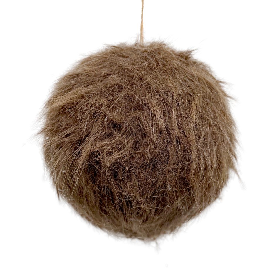 BALL FABRIC FAUX FUR 4" CHOCOLATE