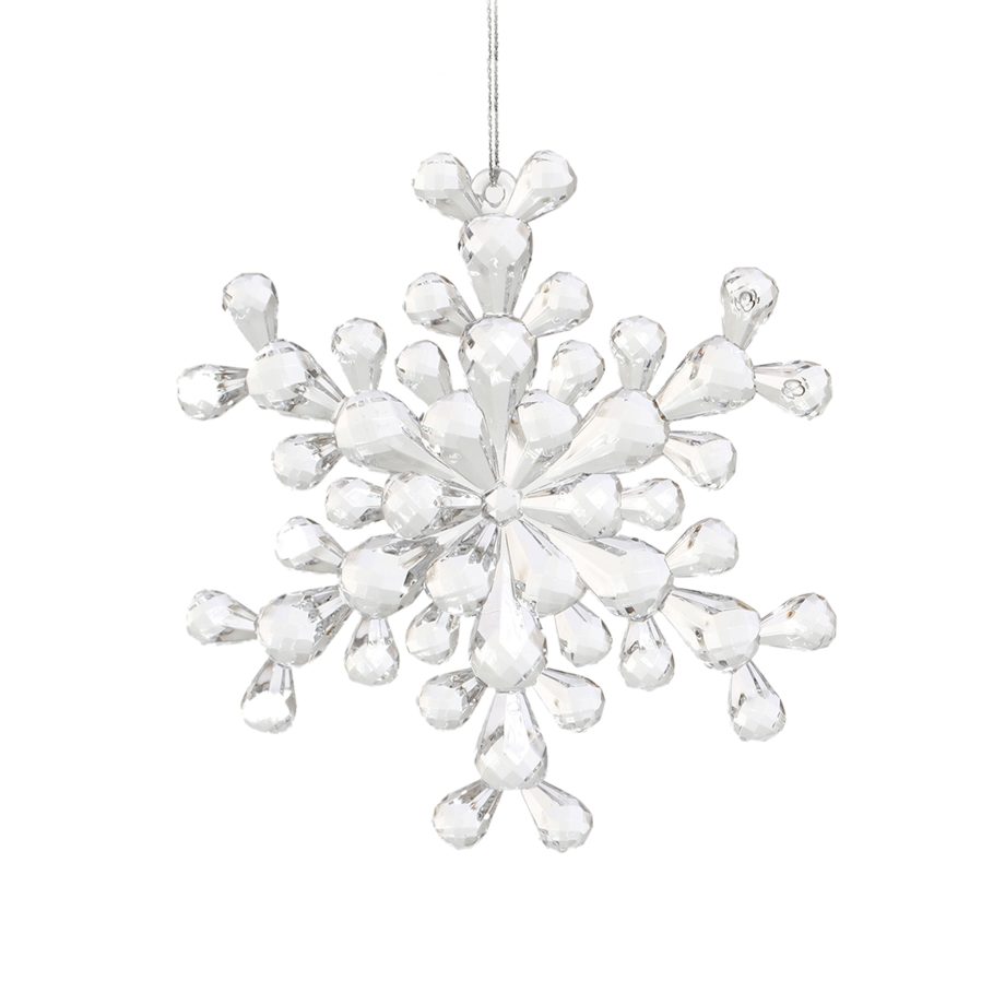 ORNAMENT SNOWFLAKE CLEAR 5'' ACRYLIC