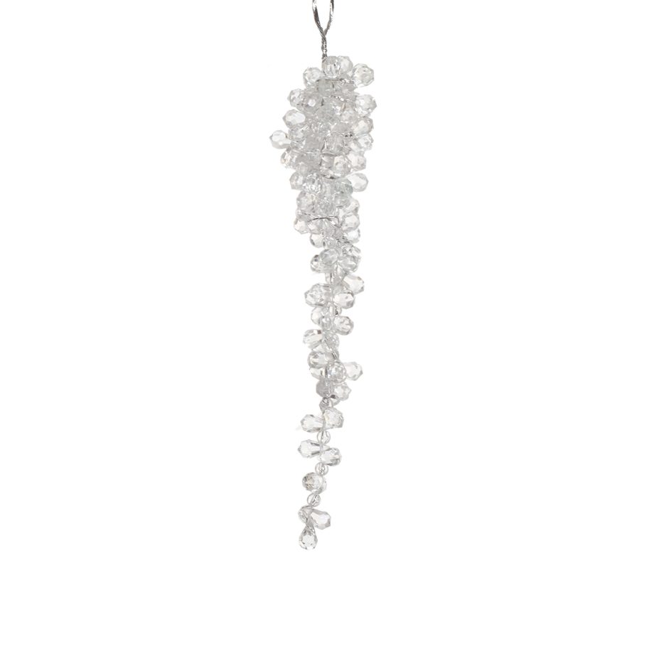 ORNAMENT BEADED ICICLES CLEAR 12''