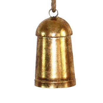 LIBERTY BELL GOLD BRUSHED/TEXTURED FINISH 4" W/ SISAL ROPE
