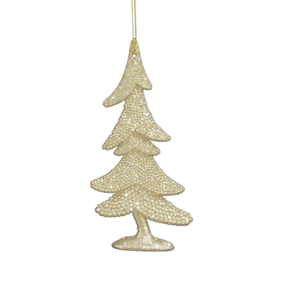ORN TREE CHAMPAGNE GOLD W/STAND 6.3" W/GLTR