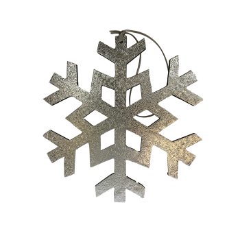 SNOWFLAKE HANGING SILVER 10" W/ TEXTURED METALLIC FINISHED