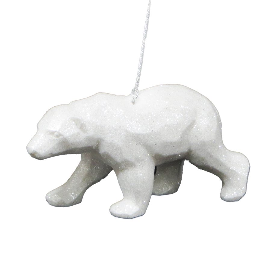 ORN POLAR BEAR WHITE 3-D 4.9" W/GLTR