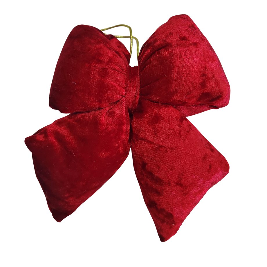 BOW SPONGE DEEP RED 5"X7" VELVET PLUSH TEXTURE