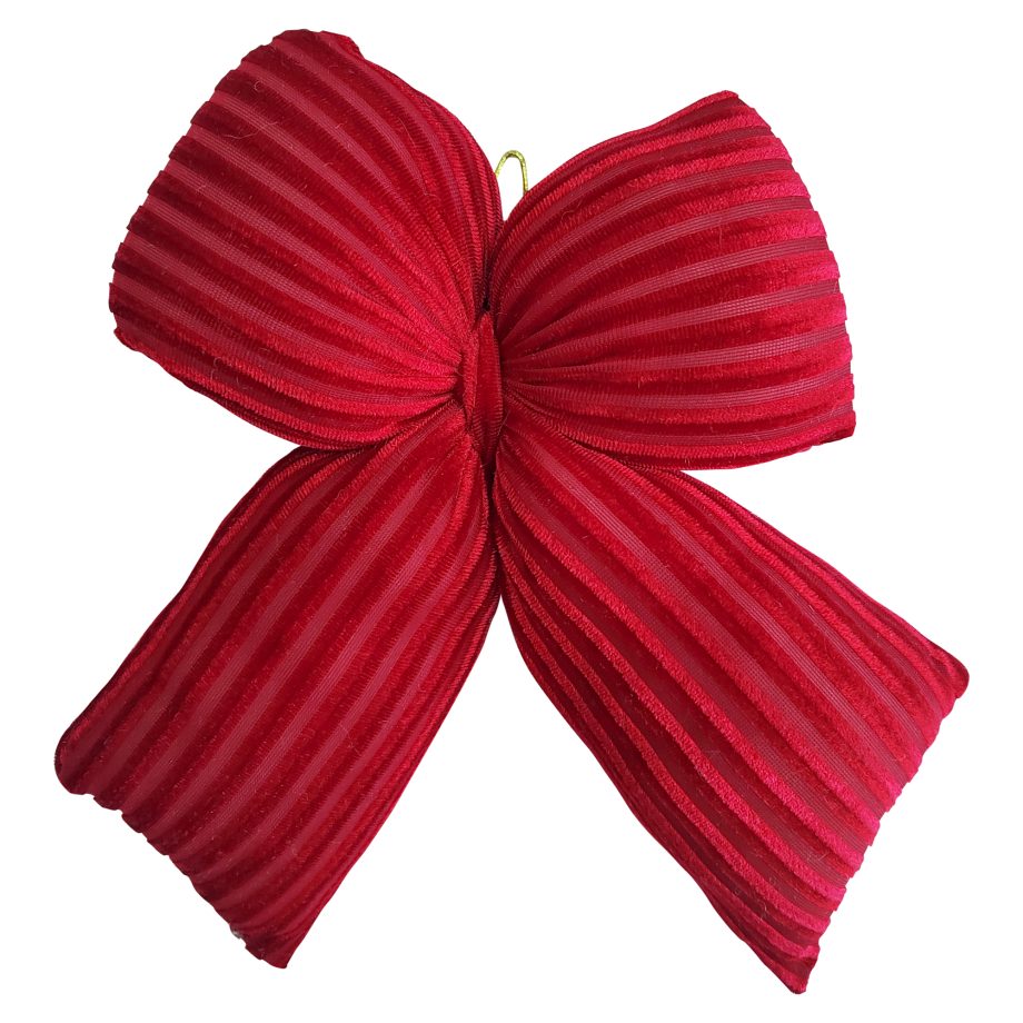 BOW SPONGE RED 6"X9" VELVET PLEATED TEXTURE