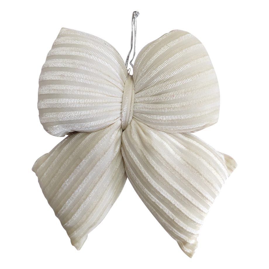 BOW SPONGE WHITE 5"X7" VELVET PLEATED TEXTURE
