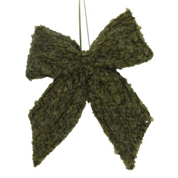ORN WOOL BOW 7" GREEN