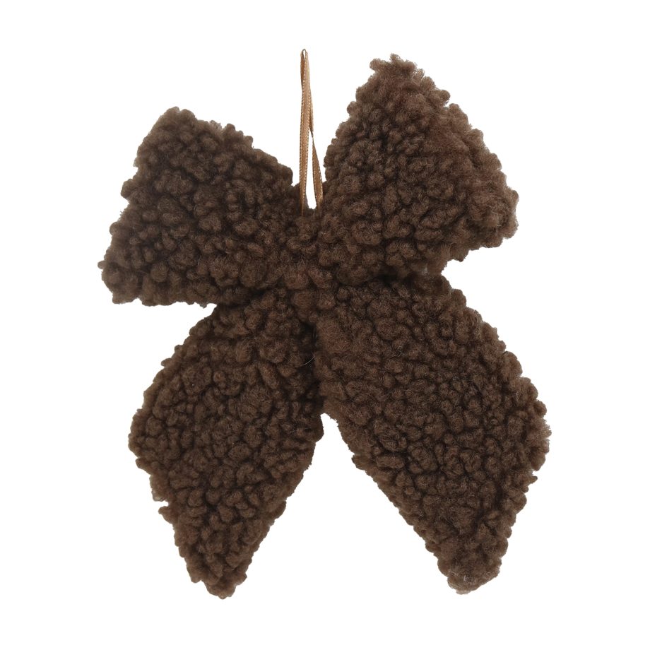ORN WOOL BOW 7" DARK BROWN