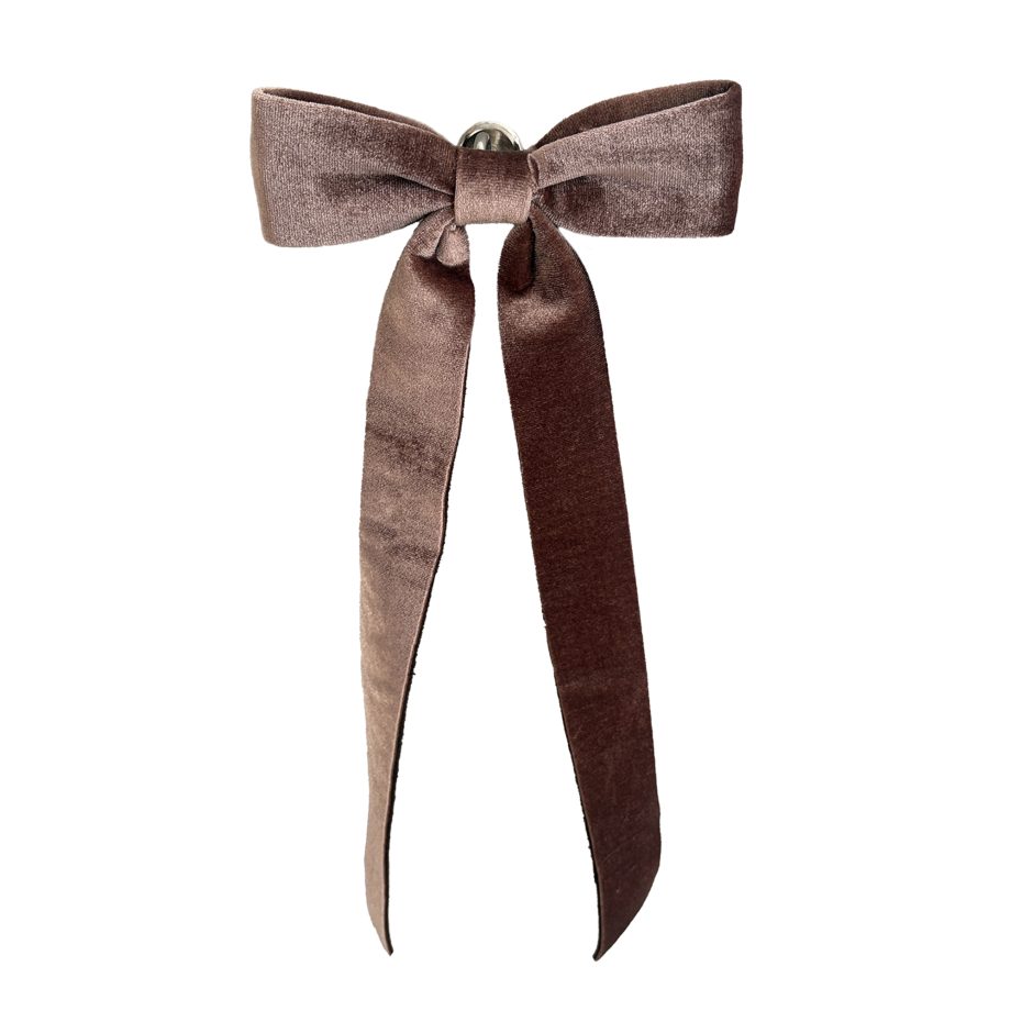 BOW CLASSIC VELVET BROWN 15"X6.5" W/ CLIP