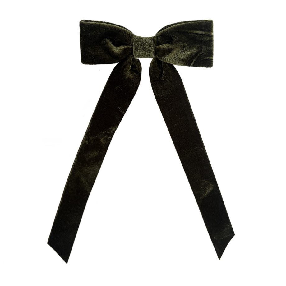 BOW CLASSIC VELVET GREEN 15"X6.5" W/ CLIP