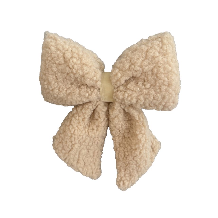 BOW SHERPA BEIGE 10"X7"