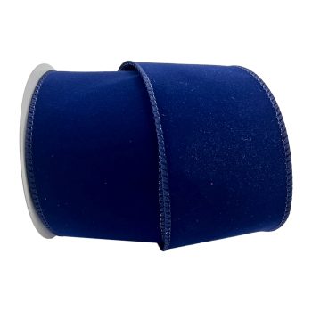 WIRED RIBBON 2.5"X10 YDS. NAVY VELVET