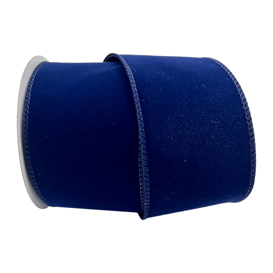 WIRED RIBBON 2.5"X10 YDS. NAVY VELVET