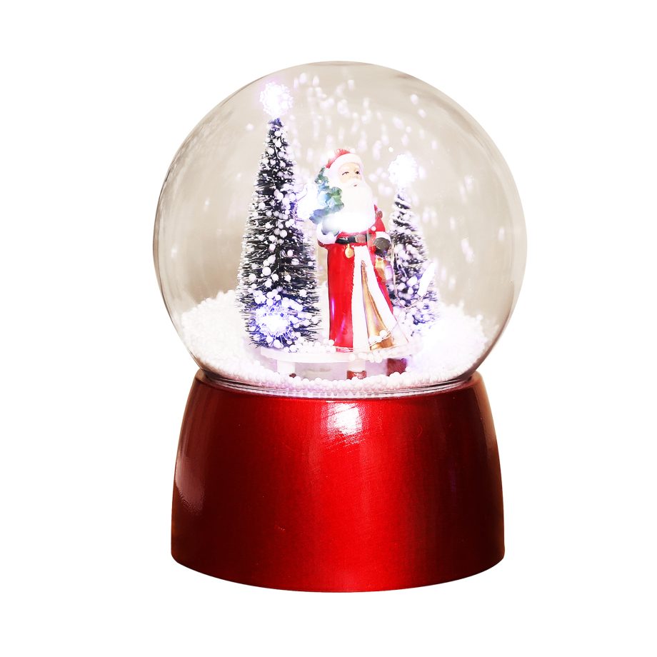 SNOW GLOBE W/ SANTA SNOWING SCENE 8.5"