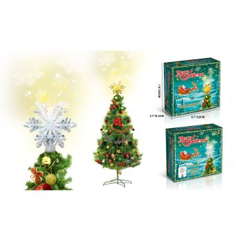 TREE TOPPER SNOWFLAKE GOLD W/ PROJECTION LIGHT 8"X3"X9" USB