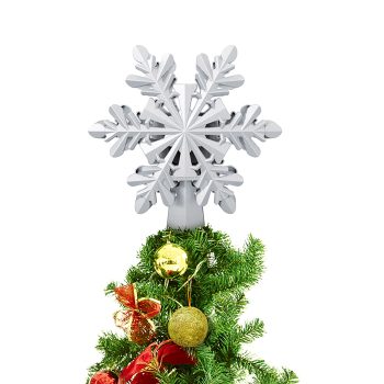 TREE TOPPER SNOWFLAKE SILVER W/ PROJECTION LIGHT 8"X3"X9" USB
