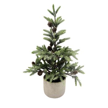 TREE SNOW FROSTED PINE17.5" POTTED W/ PINE CONE & GLITTER