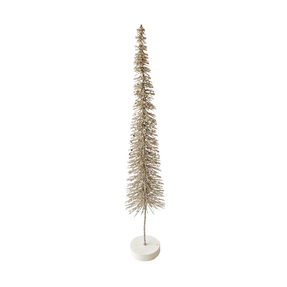 TREE BOTTLE-BRUSH BRANCHES 16.5" CHAMPAGNE W/ GLITTER TABLE DECOR