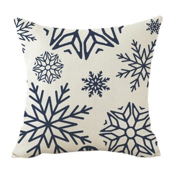 CUSHION DECORATIVE 16"X16" DARK BLUE EMBROIDERED SNOWFLAKES