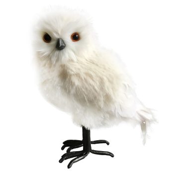 OWL STANDING FAUX FUR 11.5" IVORY