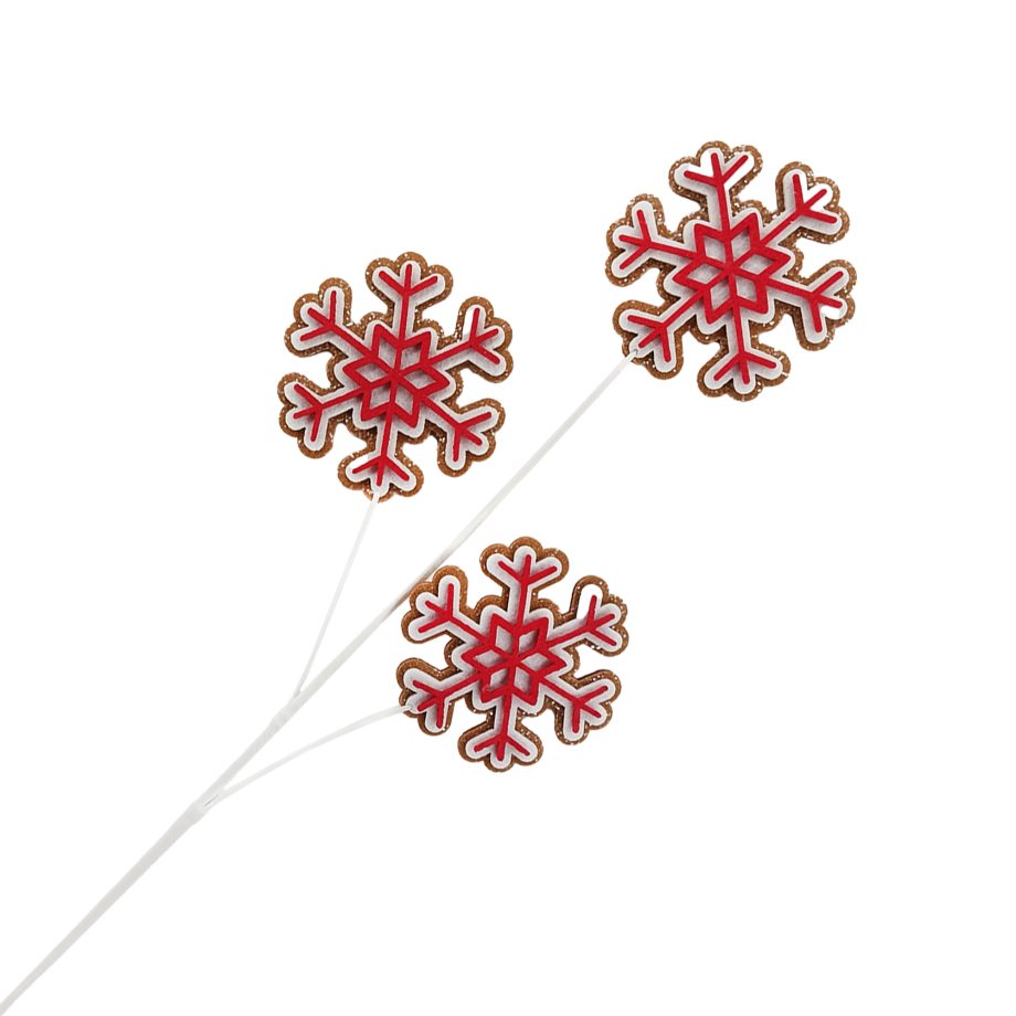 SPRAY SNOWFLAKES BROWN/RED 27" GLITTER