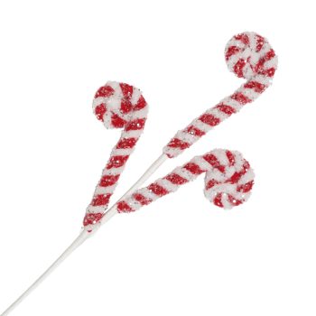 SPRAY CURLS CANDY CANE RED/WHITE 24" STRIPES FROSTED BOUCLE FUR W/ GLITTER
