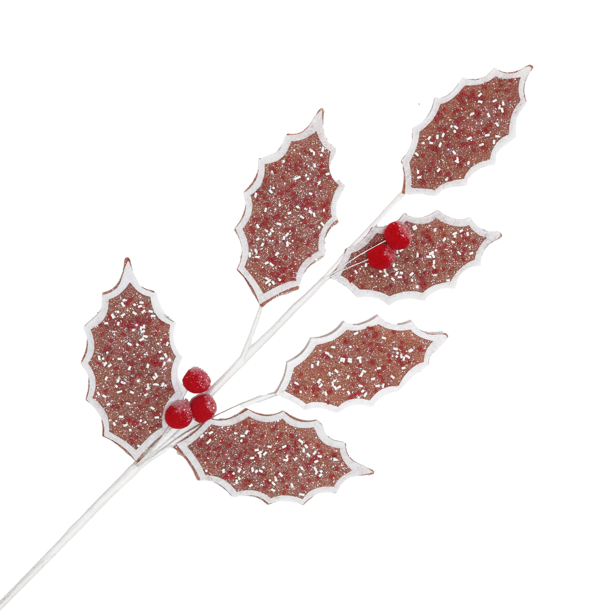 SPRAY GINGERBREAD LEAF BROWN 26" W/ SPRINKLES & GLITTER