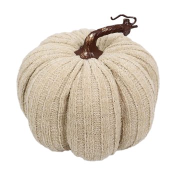 FALL PUMPKIN FABRIC 7.5"X6.5" CREAM W/ STEM VINE