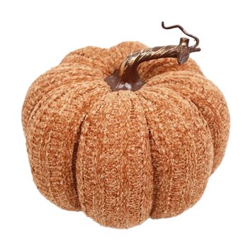 FALL PUMPKIN FABRIC 7.5"X6.5" LIGHT BROWN W/ STEM VINE