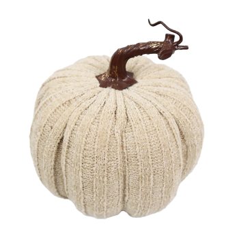 FALL PUMPKIN FABRIC 6.3"X6.5" CREAM W/ STEM VINE